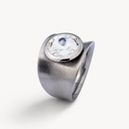 Statement Ring mit Wunschstein aus Edelstahl