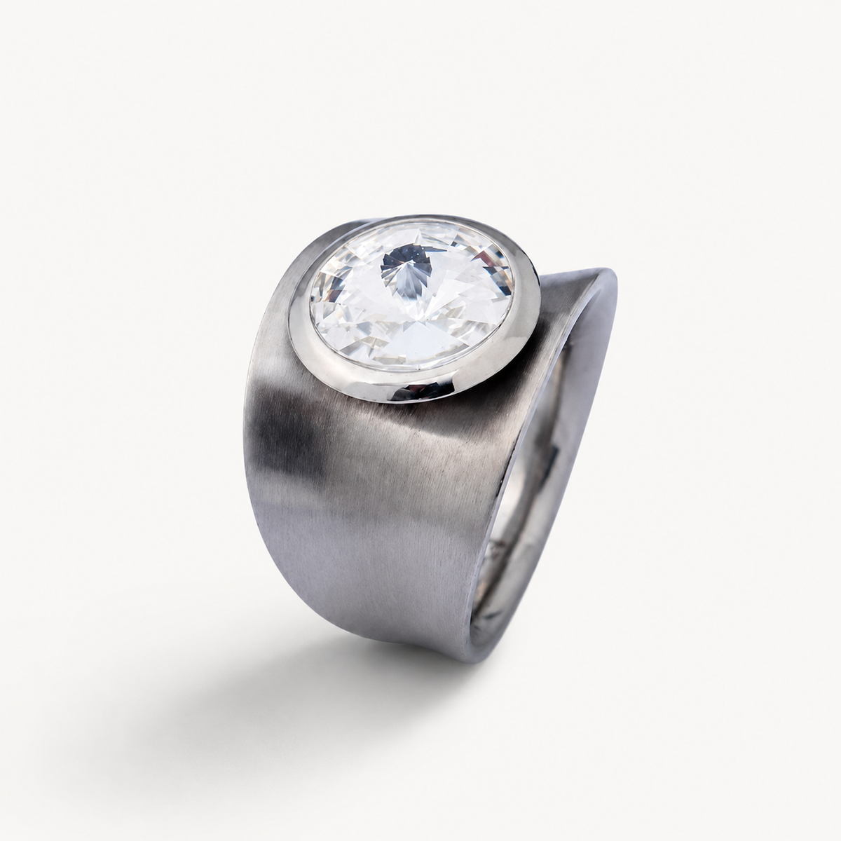 Statement Ring mit Wunschstein aus Edelstahl