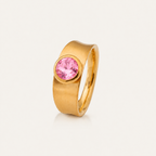 Eleganter Edelstahlring mit funkelndem Stein