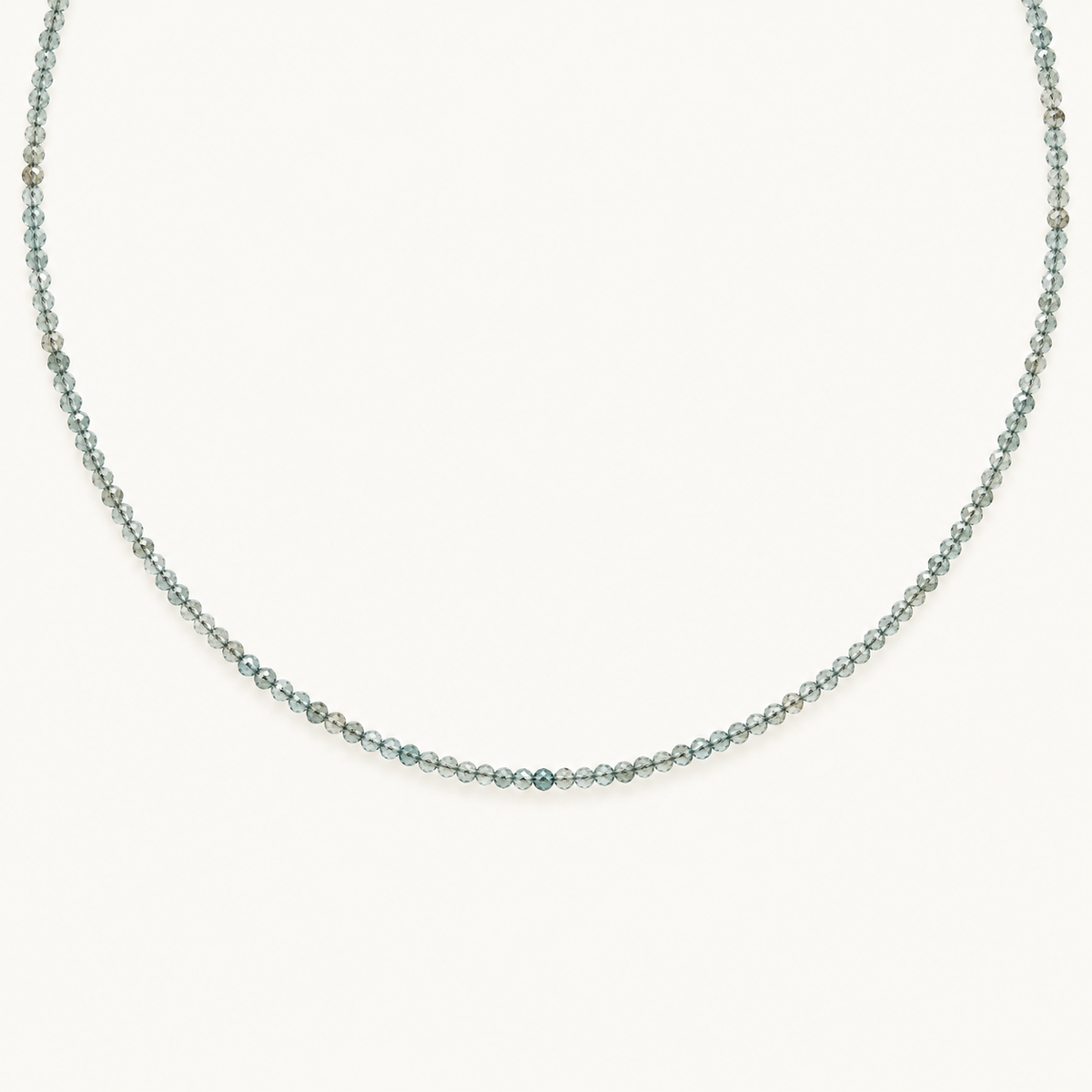 Facettierte Aquamarin-Kette aus echtem Naturstein