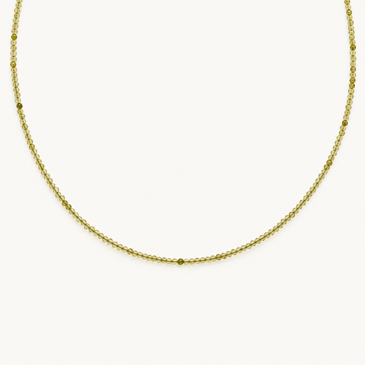 Facettierte Peridot-Kette aus echtem Naturstein