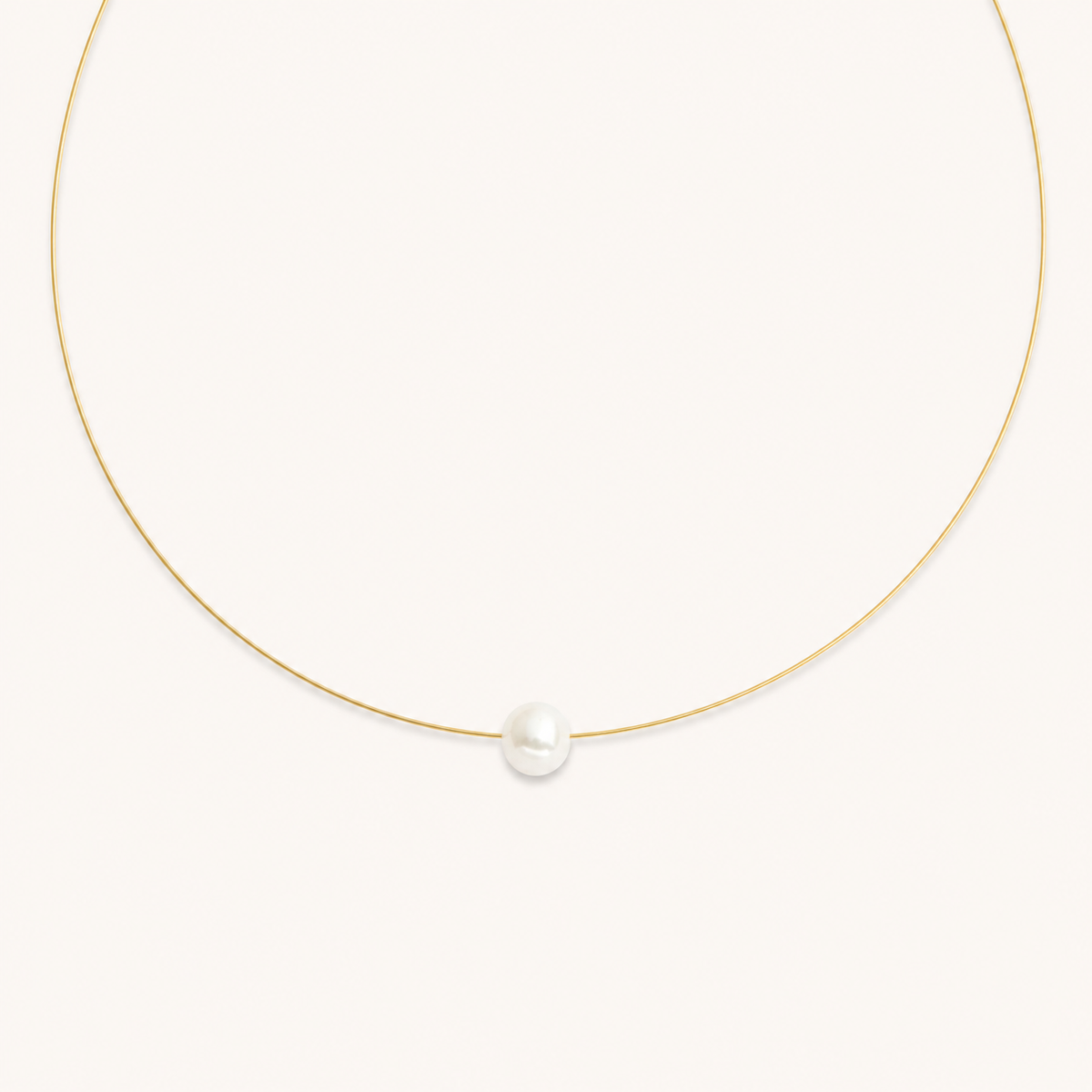 Edelstahldraht Kette mit Süßwasserperle