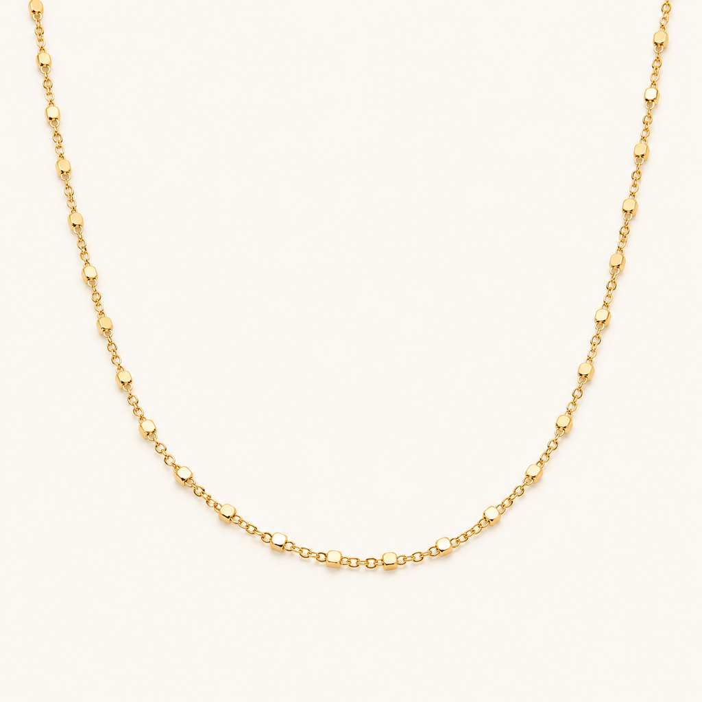 925 Silber Layering Kette Würfel
