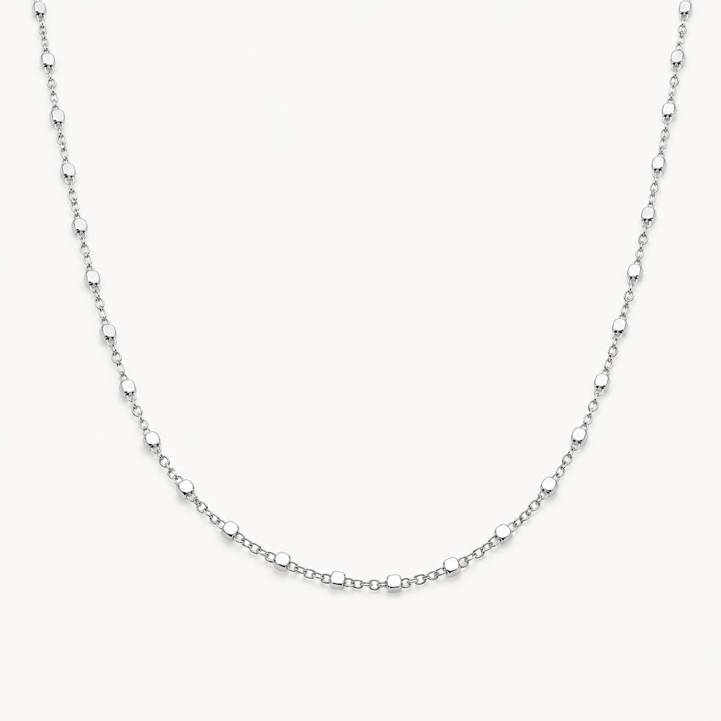 925 Silber Layering Kette Würfel