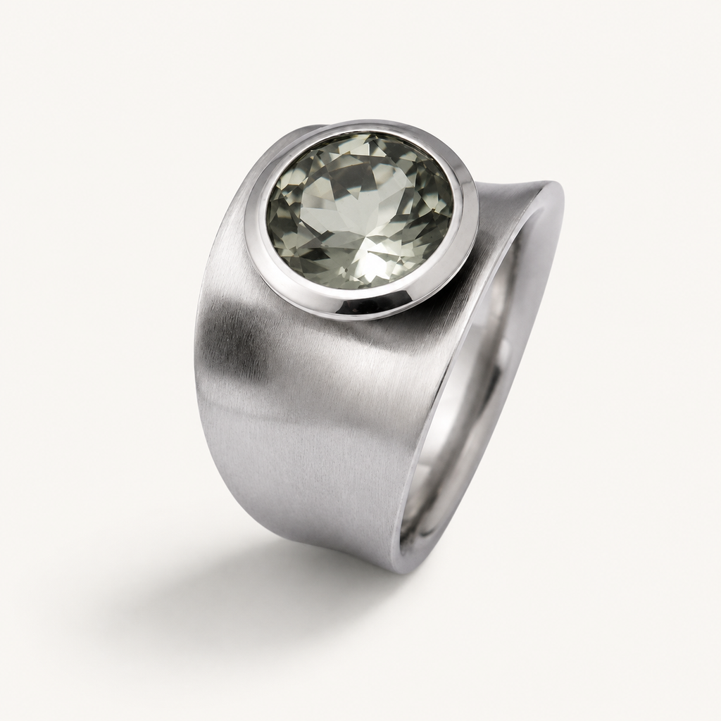 Statement Ring mit Wunschstein aus Edelstahl