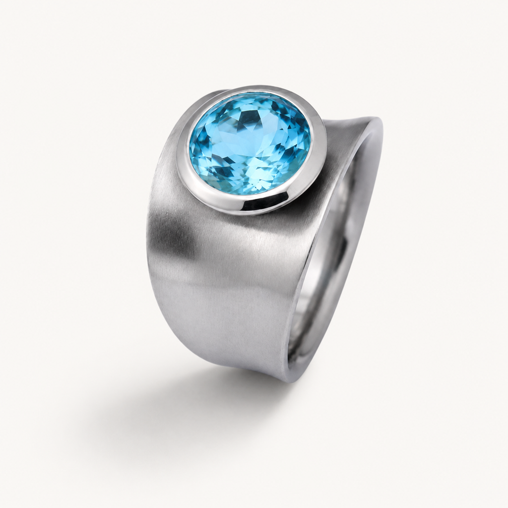 Statement Ring mit Wunschstein aus Edelstahl