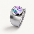 Statement Ring mit Wunschstein aus Edelstahl