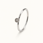 Solitär Ring aus Edelstahl mit Zrikonia