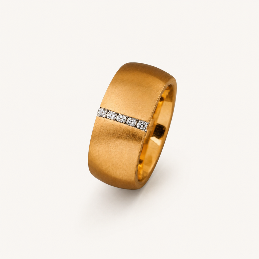 Eleganter Edelstahlring mit funkelnden Zirkonia Steinen