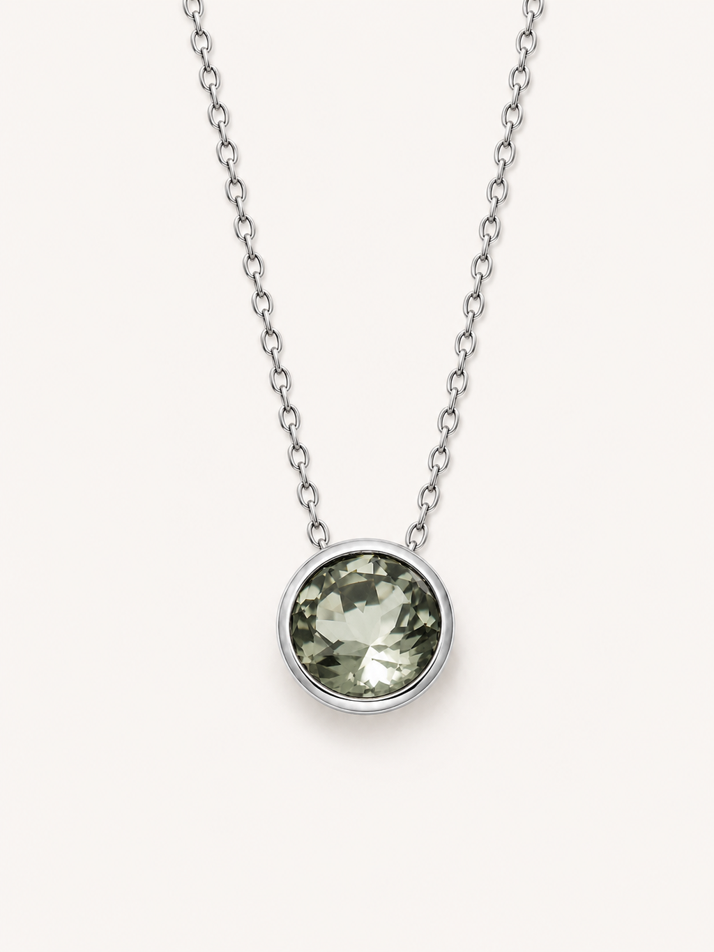 Funkelnde Edelstahl Kette mit 13 mm Stein Anhänger
