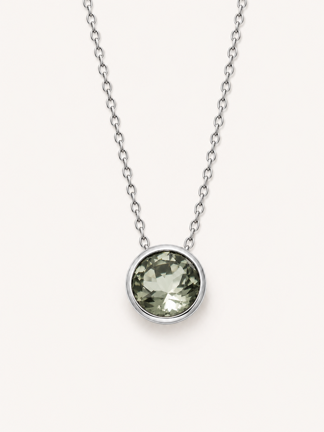 Funkelnde Edelstahl Kette mit 13 mm Stein Anhänger