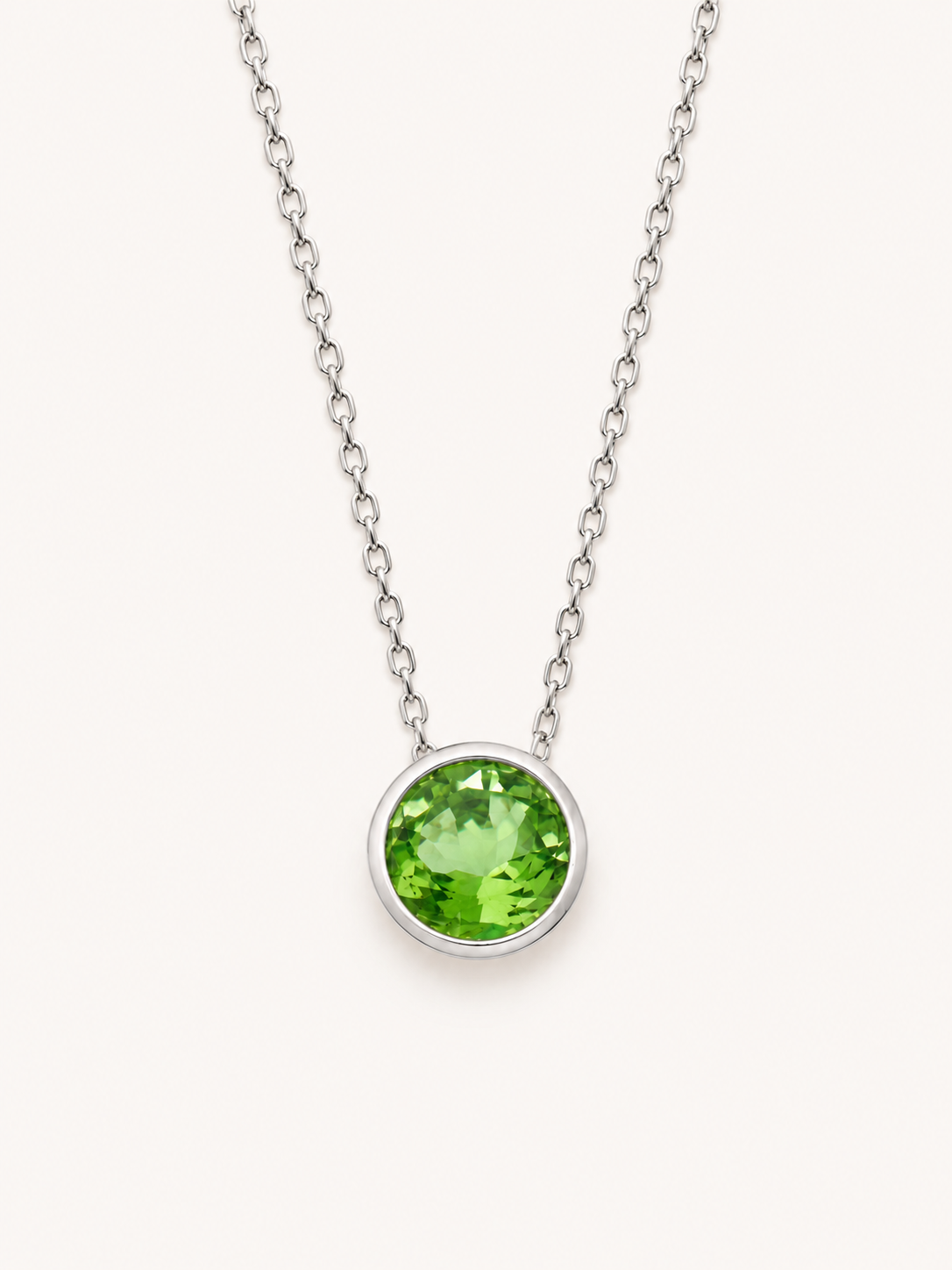 Funkelnde Edelstahl Kette mit 13 mm Stein Anhänger