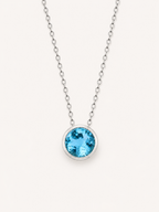 Funkelnde Edelstahl Kette mit 13 mm Stein Anhänger