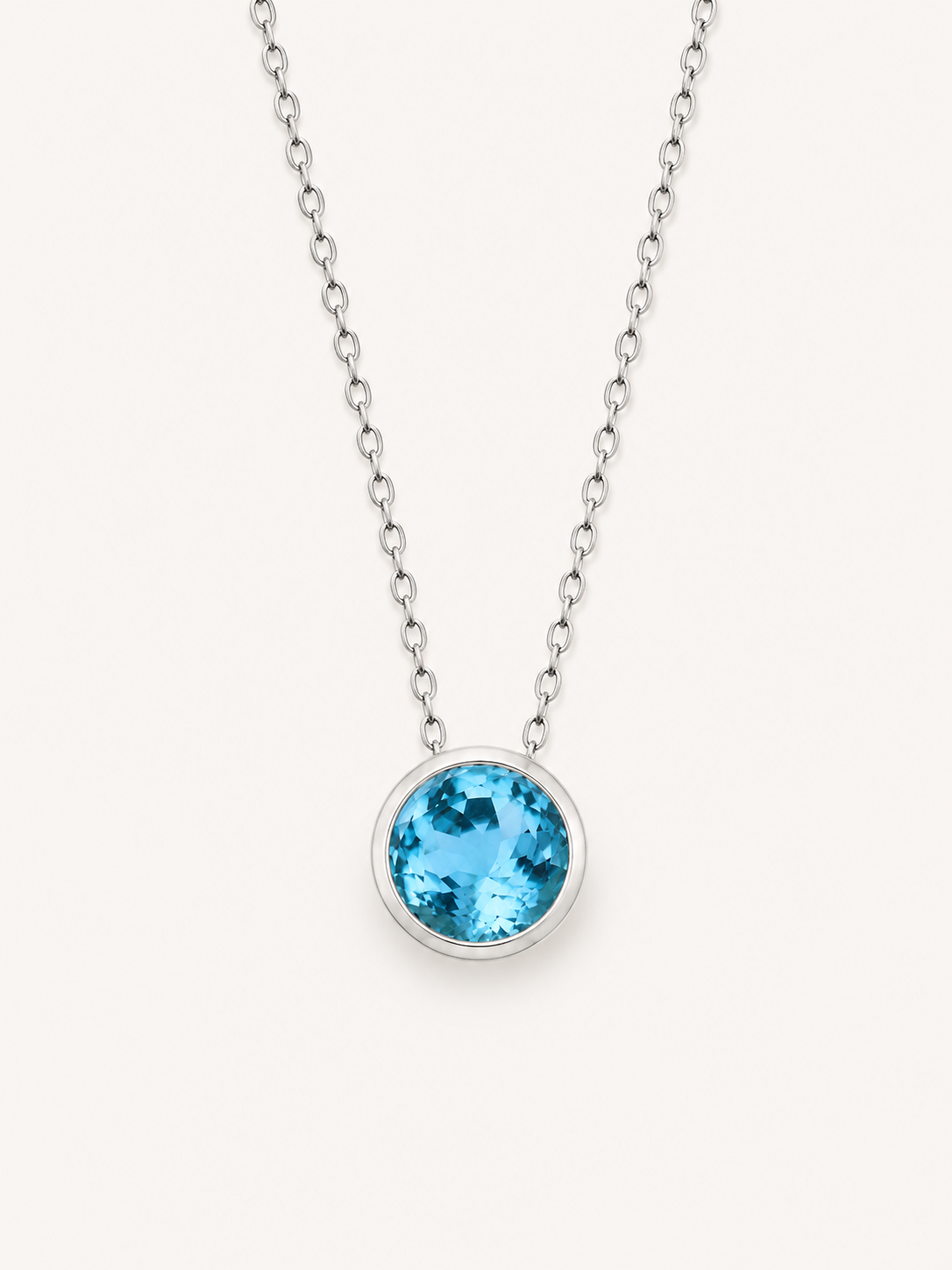 Funkelnde Edelstahl Kette mit 13 mm Stein Anhänger