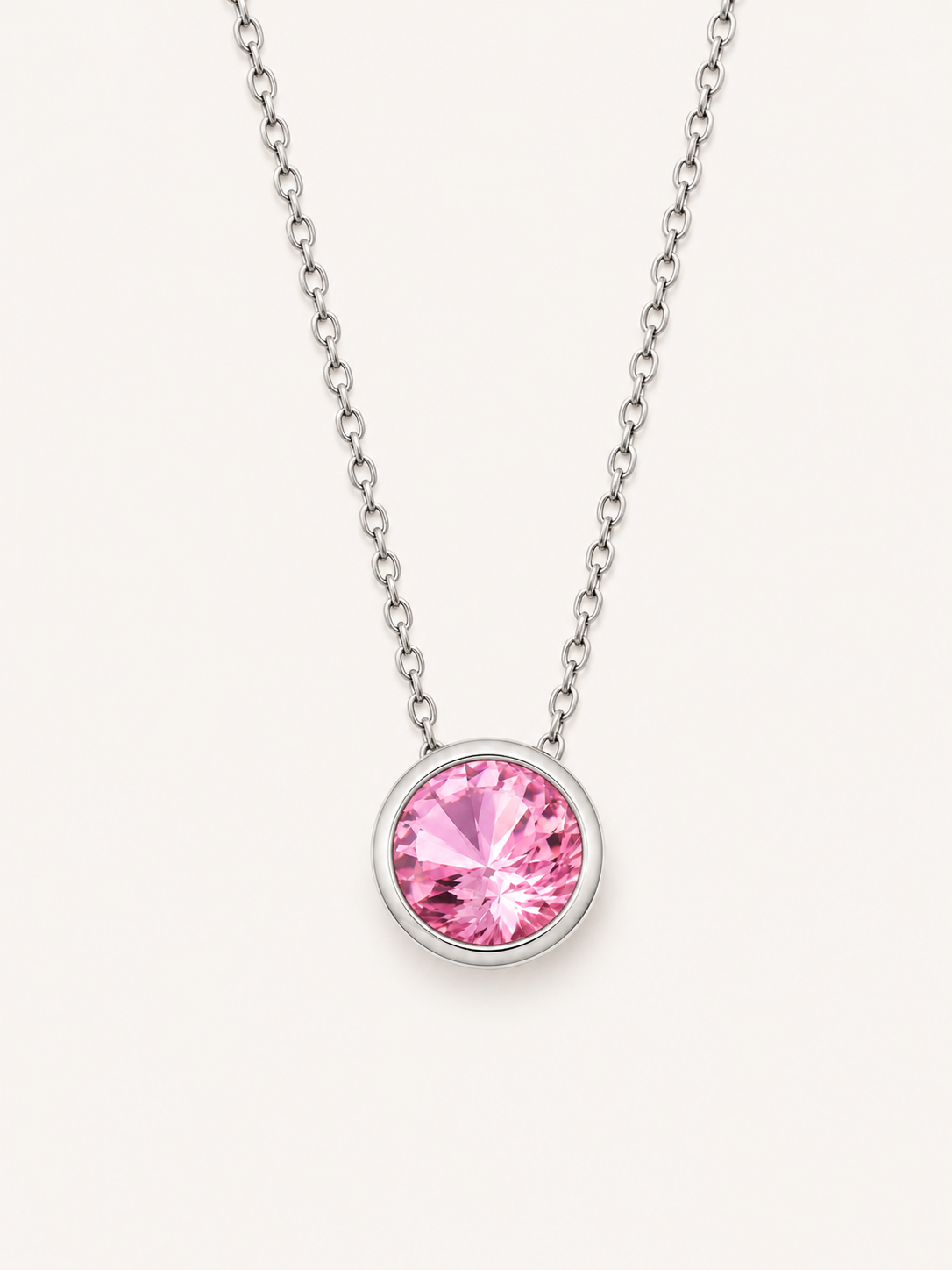 Funkelnde Edelstahl Kette mit 13 mm Stein Anhänger