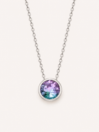 Funkelnde Edelstahl Kette mit 13 mm Stein Anhänger