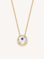 Funkelnde Edelstahl Kette mit 13 mm Stein Anhänger