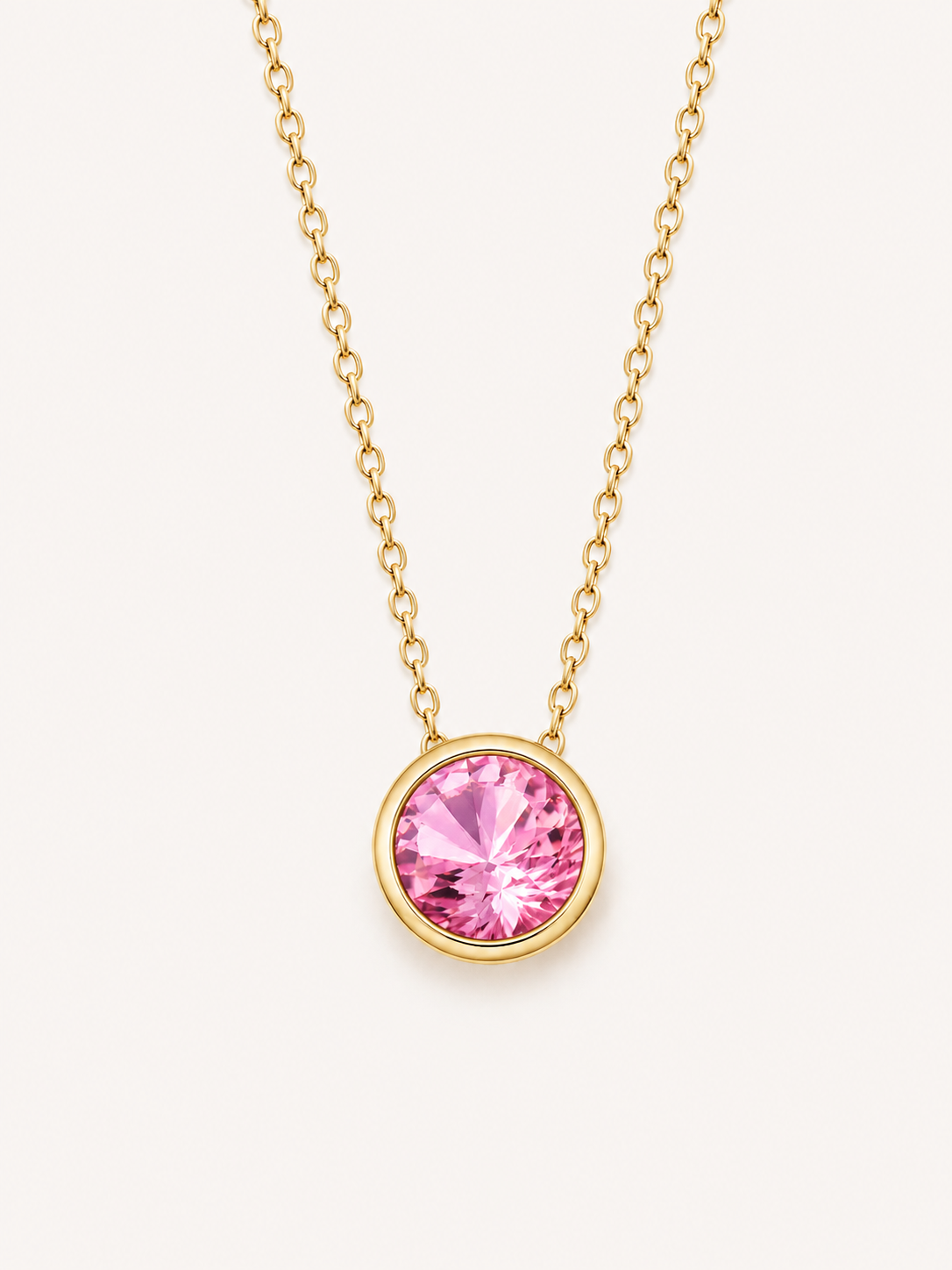 Funkelnde Edelstahl Kette mit 13 mm Stein Anhänger