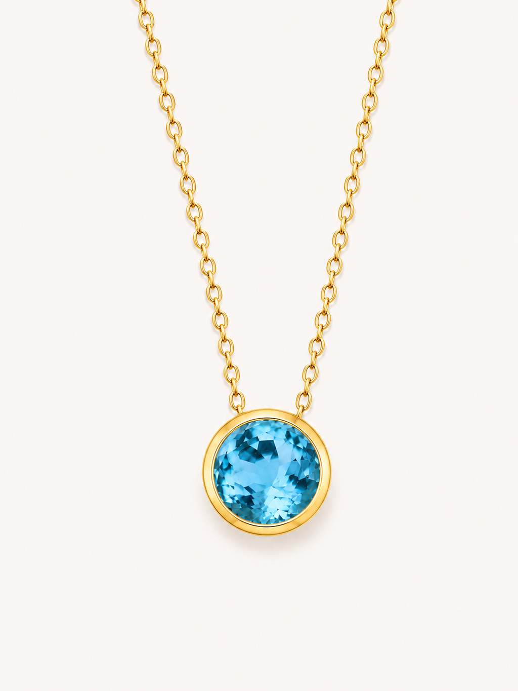 Funkelnde Edelstahl Kette mit 13 mm Stein Anhänger