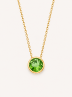Funkelnde Edelstahl Kette mit 13 mm Stein Anhänger