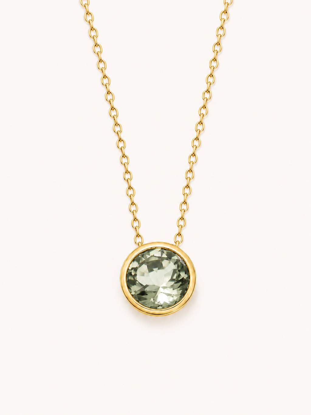 Funkelnde Edelstahl Kette mit 13 mm Stein Anhänger