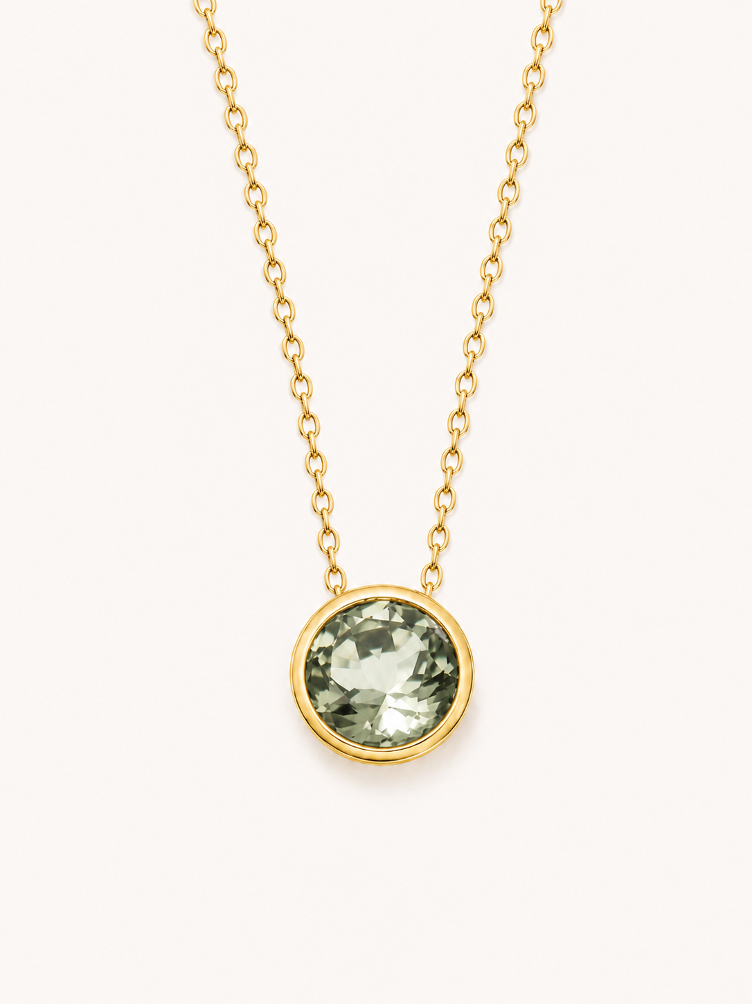 Funkelnde Edelstahl Kette mit 13 mm Stein Anhänger