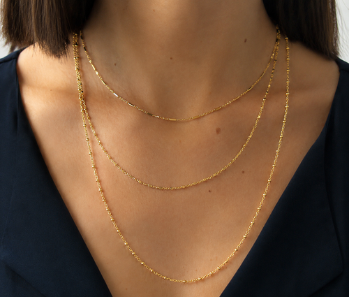 925 Silber Layering Kette Stab