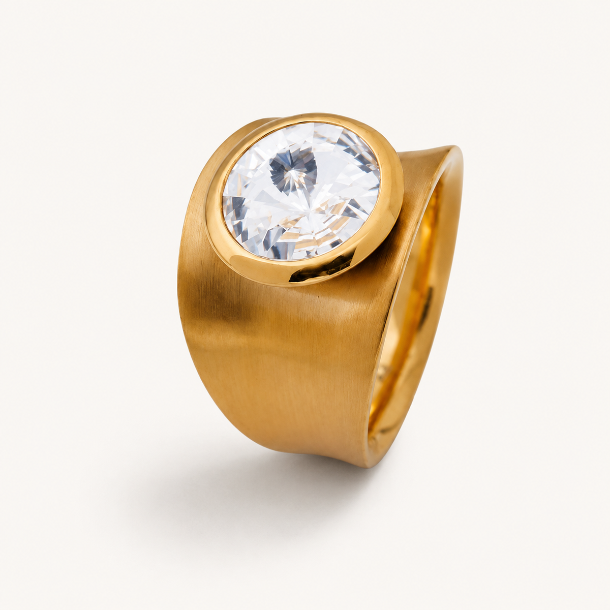Statement Ring mit Wunschstein aus Edelstahl
