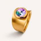 Statement Ring mit Wunschstein aus Edelstahl