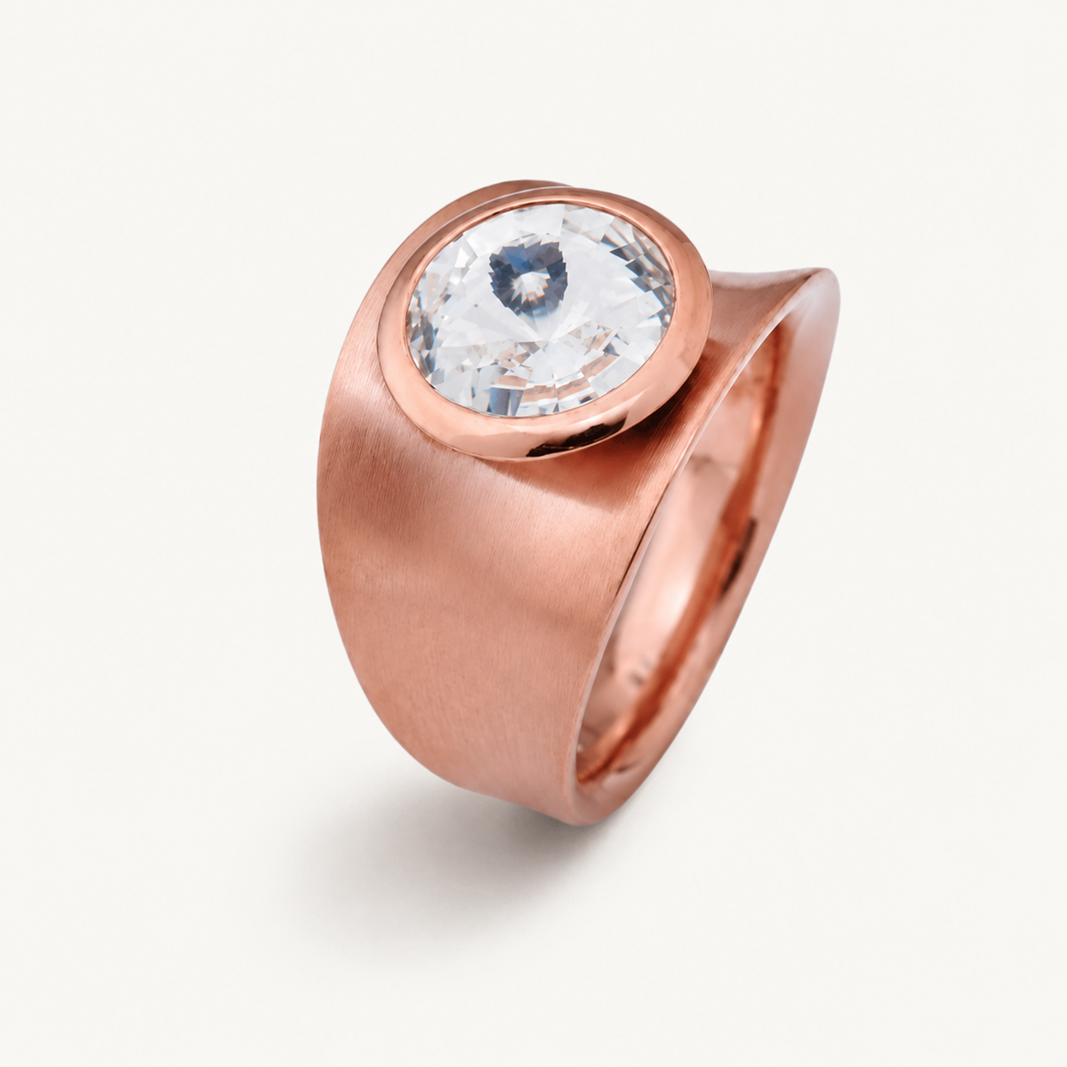 Statement Ring mit Wunschstein aus Edelstahl