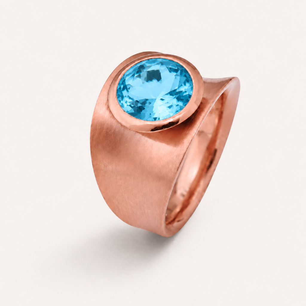 Statement Ring mit Wunschstein aus Edelstahl