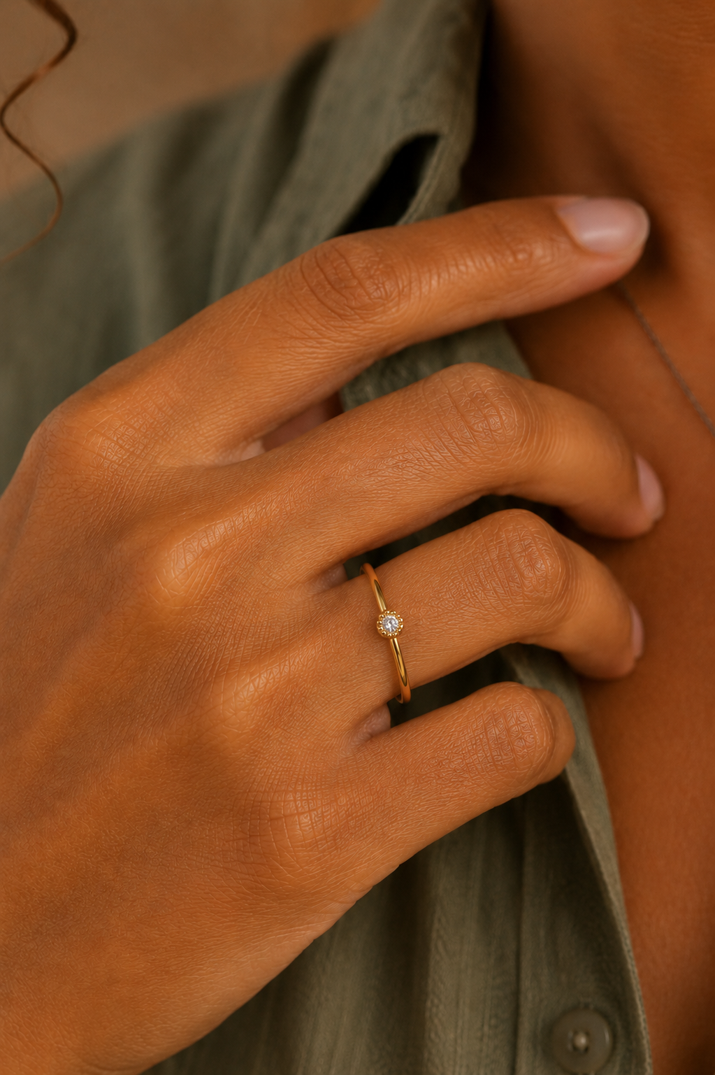Solitär Ring aus Edelstahl mit Zrikonia