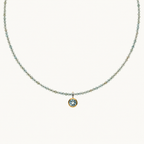 Facettierte Aquamarin-Kette mit blauem Topas-Anhänger