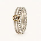 Stacking Ring Set mit weißem Topas · 3-teilig